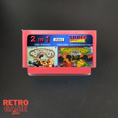 2 In 1 Battletoads Double Dragon 60 Pin Video Game 8 Bit Console