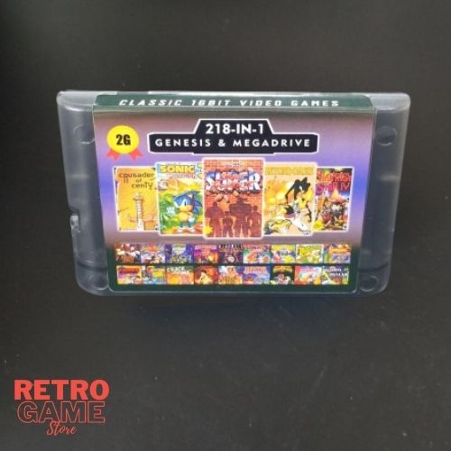 Super 218 in 1 Sega Genesis Mega Drive Multi Cart 16-Bit
